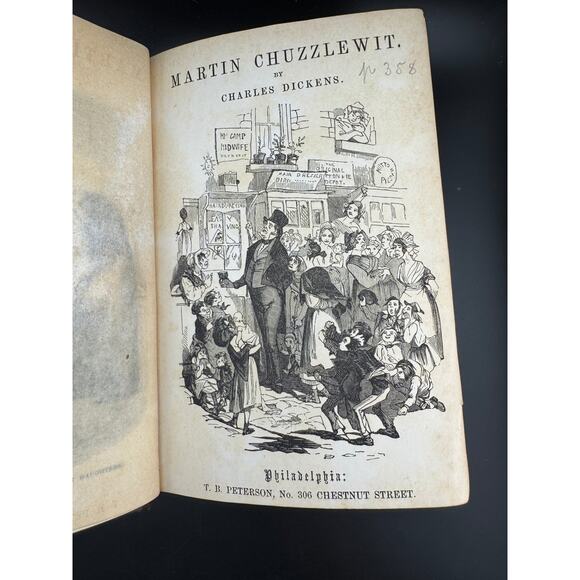 Charles Dickens "Martin Chuzzlewit - Volume I" The Peterson's Duodecimo Edition - Picture 9 of 13